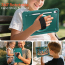 Samsung Tab S11 Rugged Case - 360° Stand, Hand & Shoulder Strap - Shockproof - Green