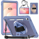 Samsung Tab S11 Rugged Case - 360° Stand, Hand & Shoulder Strap - Shockproof - Lavender