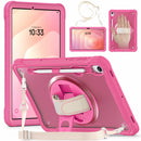 Samsung Tab S11 Rugged Case - 360° Stand, Hand & Shoulder Strap - Shockproof - Rose