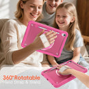 Samsung Tab S11 Rugged Case - 360° Stand, Hand & Shoulder Strap - Shockproof - Rose