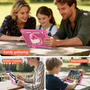Samsung Tab S11 Rugged Case - 360° Stand, Hand & Shoulder Strap - Shockproof - Rose