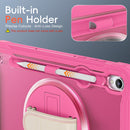 Samsung Tab S11 Rugged Case - 360° Stand, Hand & Shoulder Strap - Shockproof - Rose