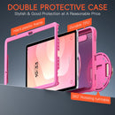 Samsung Tab S11 Rugged Case - 360° Stand, Hand & Shoulder Strap - Shockproof - Rose