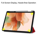 Samsung Tab S7 FE Case Tri-Fold Pen Holder (Red) 4