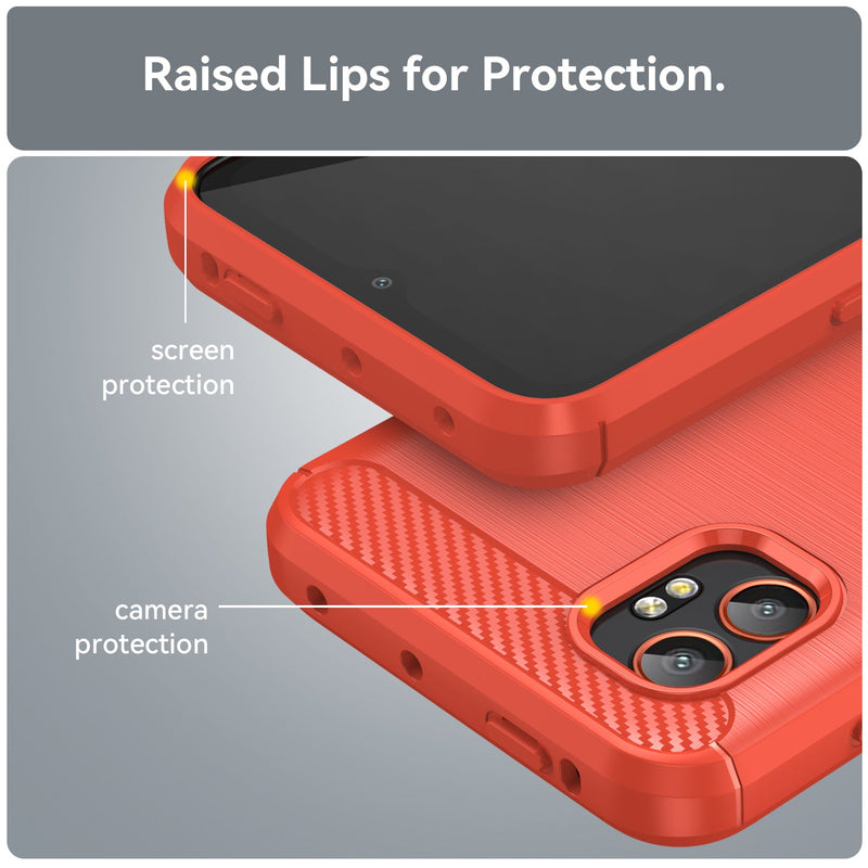 Samsung Galaxy Xcover 7 Pro Carbon Fibre Brushed Case [Red]