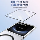 Crystal-clear Magnetic Ring Case for Samsung Galaxy Z Flip 7 with Tempered Glass [Black]