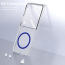 Crystal-clear Magnetic Ring Case for Samsung Galaxy Z Flip 7 with Tempered Glass [Blue]