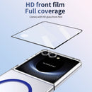 Crystal-clear Magnetic Ring Case for Samsung Galaxy Z Flip 7 with Tempered Glass [Blue]
