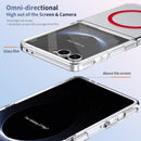 Crystal-clear Magnetic Ring Case for Samsung Galaxy Z Flip 7 with Tempered Glass[Red]