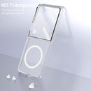 Crystal-clear Magnetic Ring Case for Samsung Galaxy Z Flip 7 with Tempered Glass [White]