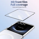 Crystal-clear Magnetic Ring Case for Samsung Galaxy Z Flip 7 with Tempered Glass [White]