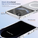 Crystal-clear Magnetic Ring Case for Samsung Galaxy Z Flip 7 with Tempered Glass [White]
