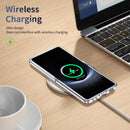 Crystal-clear Magnetic Ring Case for Samsung Galaxy Z Flip 7 with Tempered Glass [White]