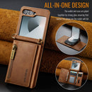 DG.MING Samsung Galaxy Z Flip 7 Crossbody Wallet Case [Brown]