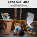DG.MING Samsung Galaxy Z Flip 7 Crossbody Wallet Case [Brown]