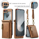 DG.MING Samsung Galaxy Z Flip 7 Crossbody Wallet Case [Brown]