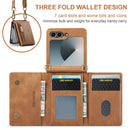 DG.MING Samsung Galaxy Z Flip 7 Crossbody Wallet Case [Brown]