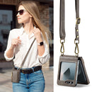 DG.MING Samsung Galaxy Z Flip 7 Crossbody Wallet Case [Coffee]