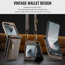 DG.MING Samsung Galaxy Z Flip 7 Crossbody Wallet Case [Coffee]