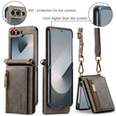 DG.MING Samsung Galaxy Z Flip 7 Crossbody Wallet Case [Coffee]