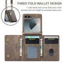 DG.MING Samsung Galaxy Z Flip 7 Crossbody Wallet Case [Coffee]