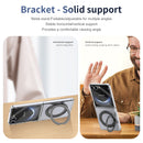 Clear 360°Rotating Magnetic Ring Stand Case for Samsung Galaxy Z Flip 7 with Tempered Glass [Black]