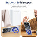 Clear 360°Rotating Magnetic Ring Stand Case for Samsung Galaxy Z Flip 7 with Tempered Glass [Blue]