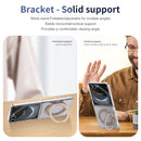 Clear 360°Rotating Magnetic Ring Stand Case for Samsung Galaxy Z Flip 7 with Tempered Glass [Gold]