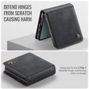 Stylish Samsung Galaxy Z Flip 7 Retro Leather Cover [Black]