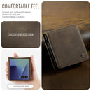 Stylish Samsung Galaxy Z Flip 7 Retro Leather Cover [Brown]