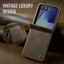 Stylish Samsung Galaxy Z Flip 7 Retro Leather Cover [Brown]