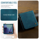 Stylish Samsung Galaxy Z Flip 7 Retro Leather Cover [Teal]