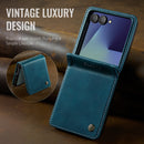 Stylish Samsung Galaxy Z Flip 7 Retro Leather Cover [Teal]