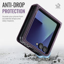 Stylish Samsung Galaxy Z Flip 7 Retro Leather Cover [Purple]