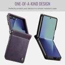 Stylish Samsung Galaxy Z Flip 7 Retro Leather Cover [Purple]