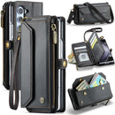 Galaxy Z Fold 5 CaseMe Crossbody Wallet Case with Strap, Card Slots & Zipper Pocket [Black]