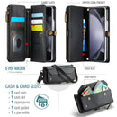 Galaxy Z Fold 5 CaseMe Crossbody Wallet Case with Strap, Card Slots & Zipper Pocket [Black]