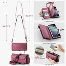 Galaxy Z Fold 5 CaseMe Crossbody Wallet Case with Strap, Card Slots & Zipper Pocket [Maroon]