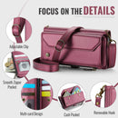 Galaxy Z Fold 5 CaseMe Crossbody Wallet Case with Strap, Card Slots & Zipper Pocket [Maroon]