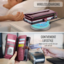 Galaxy Z Fold 5 CaseMe Crossbody Wallet Case with Strap, Card Slots & Zipper Pocket [Maroon]
