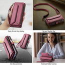 Galaxy Z Fold 5 CaseMe Crossbody Wallet Case with Strap, Card Slots & Zipper Pocket [Maroon]