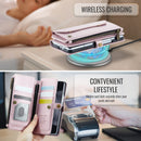 Galaxy Z Fold 5 CaseMe Crossbody Wallet Case with Strap, Card Slots & Zipper Pocket [Pink]