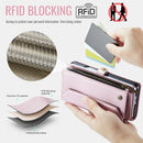 Galaxy Z Fold 5 CaseMe Crossbody Wallet Case with Strap, Card Slots & Zipper Pocket [Pink]