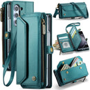 Galaxy Z Fold 5 CaseMe Crossbody Wallet Case with Strap, Card Slots & Zipper Pocket [Teal]