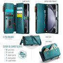 Galaxy Z Fold 5 CaseMe Crossbody Wallet Case with Strap, Card Slots & Zipper Pocket [Teal]