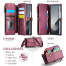 Galaxy Z Fold 6 CaseMe Crossbody Wallet Case with Strap, Card Slots & Zipper Pocket [Maroon]