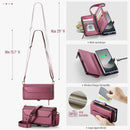 Galaxy Z Fold 6 CaseMe Crossbody Wallet Case with Strap, Card Slots & Zipper Pocket [Maroon]