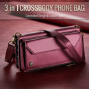 Galaxy Z Fold 6 CaseMe Crossbody Wallet Case with Strap, Card Slots & Zipper Pocket [Maroon]