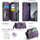 Galaxy Z Fold 6 CaseMe Crossbody Wallet Case with Strap, Card Slots & Zipper Pocket [Purple]