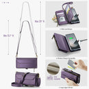 Galaxy Z Fold 6 CaseMe Crossbody Wallet Case with Strap, Card Slots & Zipper Pocket [Purple]